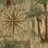 Panama Jack Sunroom Exuma Ottoman with Cushions- Palms Pineapple