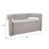 Papua Storage Bench Gray - Seat Dimensions