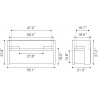 Papua Storage Bench Gray - Dimensions