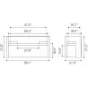 Papua Storage Bench Gray - Dimensions - Papua Storage Bench Gray - Dimensions
