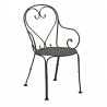 Woodard Et Cetera Parisienne Arm Chair In Pattern Metal Seat - Angled