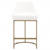 Essentials For Living Parissa LiveSmart Peyton-Pearl, Brushed Gold Counter Stool - Set of 2 - Front Angle