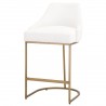 Essentials For Living Parissa LiveSmart Peyton-Pearl, Brushed Gold Counter Stool - Set of 2 - Front Side Angle
