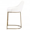 Essentials For Living Parissa LiveSmart Peyton-Pearl, Brushed Gold Counter Stool - Set of 2 - Side Angle