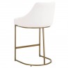 Essentials For Living Parissa LiveSmart Peyton-Pearl, Brushed Gold Counter Stool - Set of 2 - Back Side Angle