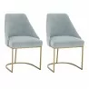 Essentials For Living Parissa Dining Chair in Coastal Velvet - Set of Two - Set in Front Side Angle - Essentials For Living Parissa Dining Chair in Coastal Velvet - Set of Two - Set in Front Side Angle