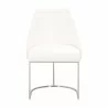 Parissa Dining Chair - LiveSmart Peyton Pearl and Stainless Steel - Front - Parissa Dining Chair - LiveSmart Peyton Pearl and Stainless Steel - Front