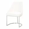 Parissa Dining Chair - LiveSmart Peyton Pearl and Stainless Steel - Angled - Parissa Dining Chair - LiveSmart Peyton Pearl and Stainless Steel - Angled