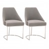 Parissa Dining Chair - LiveSmart Peyton Slate and Stainless Steel - Set of 2
