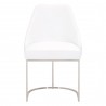 Parissa Dining Chair - Pure White Leather - Front