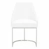 Parissa Dining Chair - Pure White Leather - Front - Parissa Dining Chair - Pure White Leather - Front