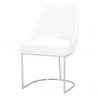 Parissa Dining Chair - Pure White Leather - Angled