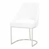 Parissa Dining Chair - Pure White Leather - Angled - Parissa Dining Chair - Pure White Leather - Angled