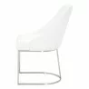 Parissa Dining Chair - Pure White Leather - Side - Parissa Dining Chair - Pure White Leather - Side