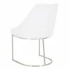 Parissa Dining Chair - Pure White Leather - Back Angled - Parissa Dining Chair - Pure White Leather - Back Angled