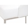 Parissa Dining Chair - Pure White Leather - Seat Close-up