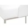 Parissa Dining Chair - Pure White Leather - Seat Close-up - Parissa Dining Chair - Pure White Leather - Seat Close-up