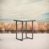 Azzurro Living Pavia Bar Table 35" With Matte Charcoal Aluminum Frame And Albarium Dekton Top