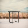 Azzurro Living Pavia Bar Table 35" With Matte Charcoal Aluminum Frame And Micron Dekton Top 