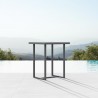 Azzurro Living Pavia Bar Table 35" With Matte Charcoal Aluminum Frame And Top - Lifestyle