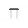 Azzurro Living Pavia Bar Table 35" With Matte Charcoal Aluminum Frame And Top - Side