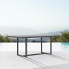 Azzurro Living Pavia Rectangular Dining Table 71" With Matte Charcoal Aluminum Frame And Charcoal Aluminum Top - Lifestyle