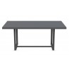 Azzurro Living Pavia Rectangular Dining Table 71" With Matte Charcoal Aluminum Frame And Charcoal Aluminum Top - Front