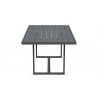 Azzurro Living Pavia Rectangular Dining Table 71" With Matte Charcoal Aluminum Frame And Charcoal Aluminum Top - Side