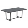 Azzurro Living Pavia Rectangular Dining Table 71" With Matte Charcoal Aluminum Frame And Charcoal Aluminum Top - Top Angled View