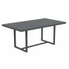 Azzurro Living Pavia Rectangular Dining Table 71" With Matte Charcoal Aluminum Frame And Charcoal Aluminum Top - Top Angled View - Azzurro Living Pavia Rectangular Dining Table 71" With Matte Charcoal Aluminum Frame And Charcoal Aluminum Top - Top Angled View