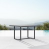 Azzurro Living Pavia Square Dining Table 48" With Matte Charcoal Aluminum Frame Matte Charcoal Aluminum - Lifestyle