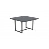 Azzurro Living Pavia Square Dining Table 48" With Matte Charcoal Aluminum Frame Matte Charcoal Aluminum - Side Angled