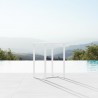 Azzurro Living Pavia Bar Table 35" With Matte White Aluminum Frame And Top - Lifestyle