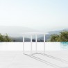 Azzurro Living Pavia Counter Table 35" With Matte White Aluminum Frame and Top - Lifestyle