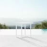 Azzurro Living Pavia Counter Table 35" With Matte White Aluminum Frame and Top - Lifestyle - Azzurro Living Pavia Counter Table 35" With Matte White Aluminum Frame and Top - Lifestyle