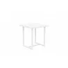 Azzurro Living Pavia Counter Table 35" With Matte White Aluminum Frame and Top - Side Angled - Azzurro Living Pavia Counter Table 35" With Matte White Aluminum Frame and Top - Side Angled