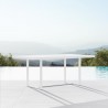 Azzurro Living Pavia Rectangular Dining Table 71" With Matte White Aluminum Frame And White Aluminum Top - Lifestyle