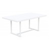 Azzurro Living Pavia Rectangular Dining Table 71" With Matte White Aluminum Frame And White Aluminum Top - Top Angled