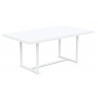 Azzurro Living Pavia Rectangular Dining Table 71" With Matte White Aluminum Frame And White Aluminum Top - Angled