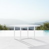 Azzurro Living Pavia Square Dining Table 48" With Matte White Aluminum Frame Matte White Aluminum - Lifestyle