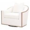 Paxton Swivel Club Chair - LiveSmart Peyton Pearl Natural Gray - Front Side Angle