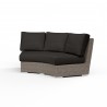 Coronado Curved Loveseat in Spectrum Carbon w/ Self Welt - Front Side Angle