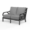 Monterey Loveseat in Canvas Granite w/ Self Welt - Front Side Angle - Monterey Loveseat in Canvas Granite w/ Self Welt - Front Side Angle