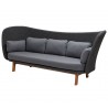 Cane-Line Peacock Wing 3-Seater Sofa W/Teak Legs, Incl. Grey Cane-line Natté Cushions