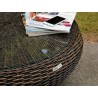 Tortuga Outdoor Round Wicker Coffee Table Driftwood Half