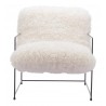 Pelut Accent Chair White - Front