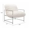 Pelut Accent Chair White - Seat Dimensions - Pelut Accent Chair White - Seat Dimensions