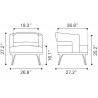 Penryn Accent Chair in Beige - Dimensions