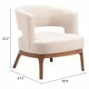 Penryn Accent Chair in Beige - Seat Dimensions - Penryn Accent Chair in Beige - Seat Dimensions