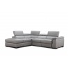 J&M PERLA PREMIUM LEATHER SECTIONAL IN LIGHT GREY 